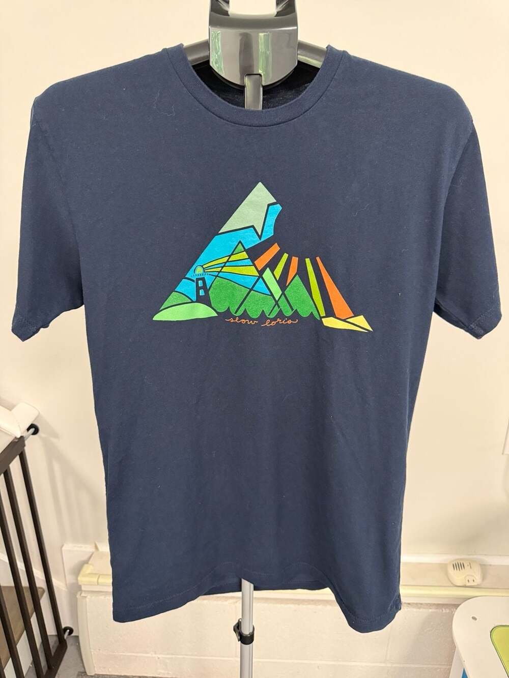 Slow Loris Guemes Island Graphic T-Shirt Lighthouse Mountain Print